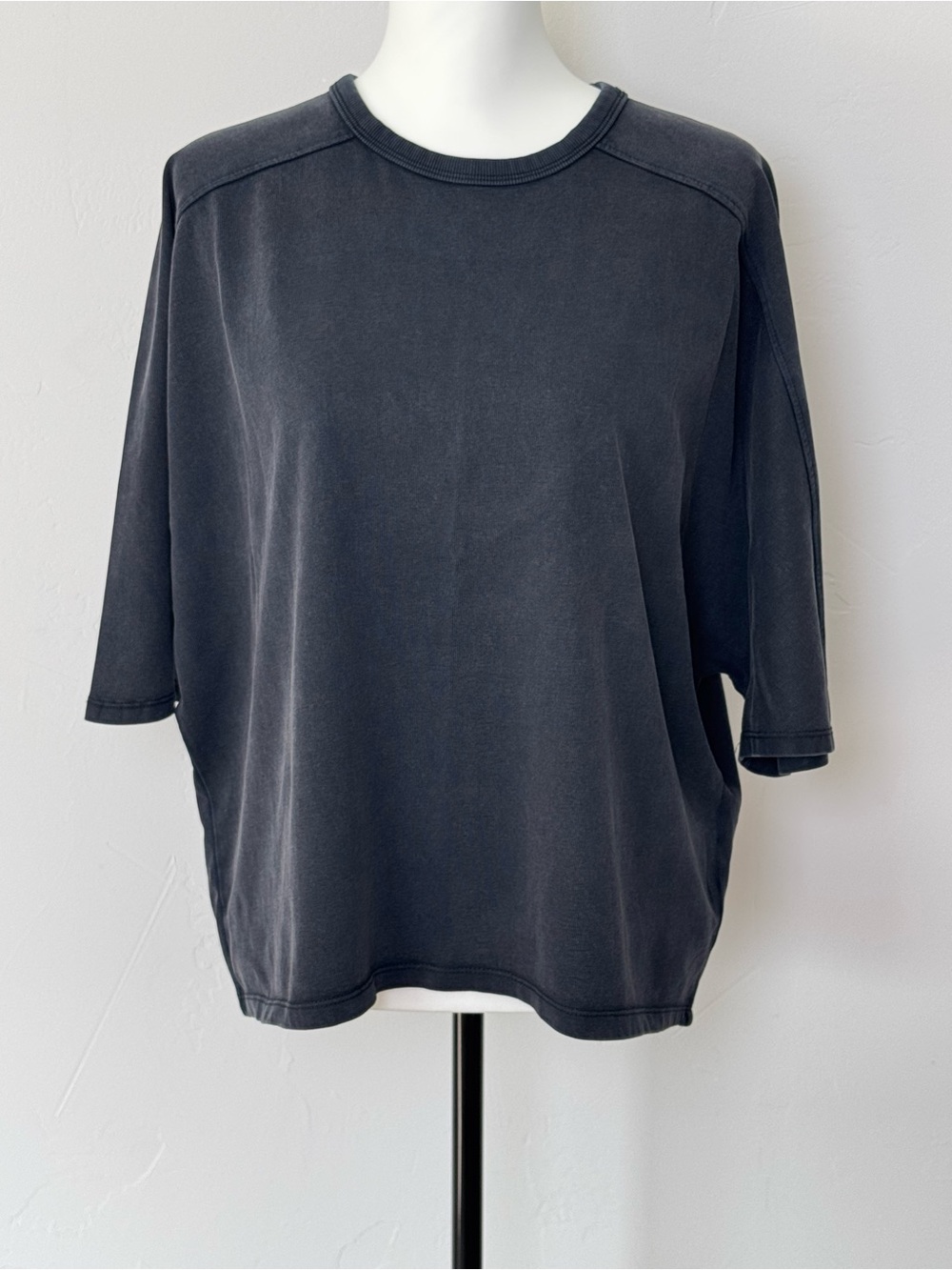 Zara Washed Black Boxy Cotton Short-Sleeve Tee Women's Size Medium NWT!